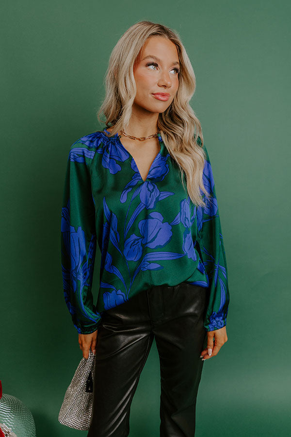 Whispered Floral Satin Top