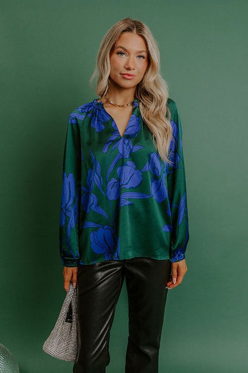 Whispered Floral Satin Top