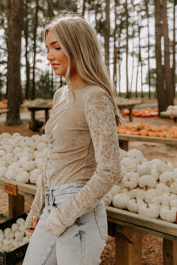 Sipping Pinot Crushed Velvet Bodysuit