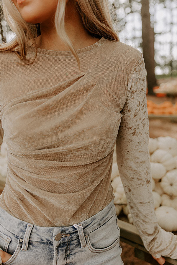 Sipping Pinot Crushed Velvet Bodysuit