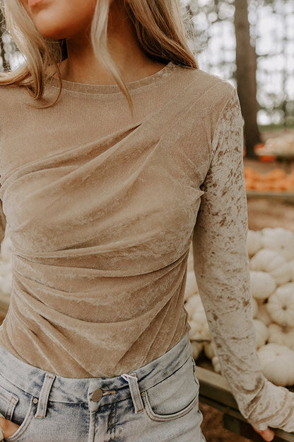 Sipping Pinot Crushed Velvet Bodysuit