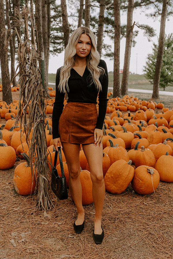 Madison Square Cutie Ribbed Top in Black