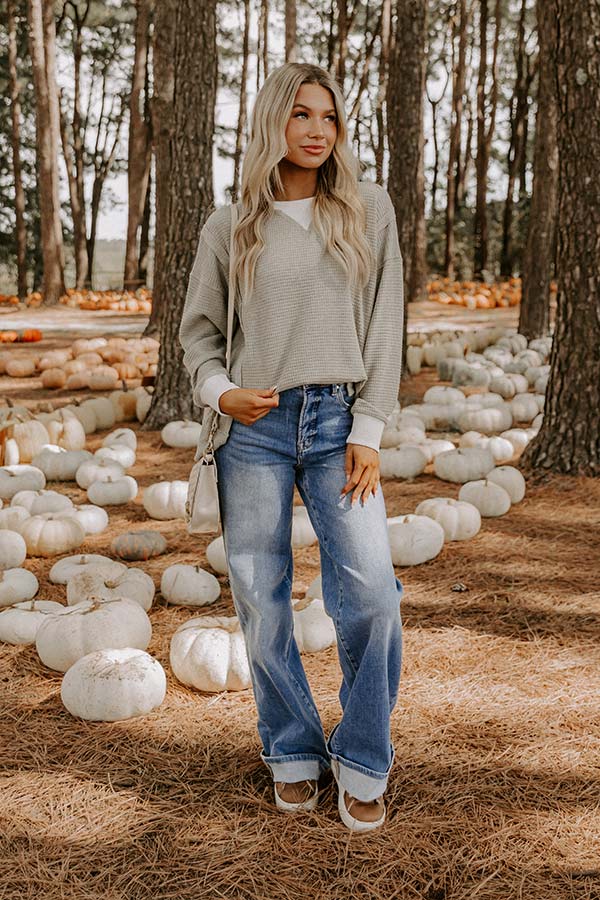 Pinewood Warmth Waffle Knit Top