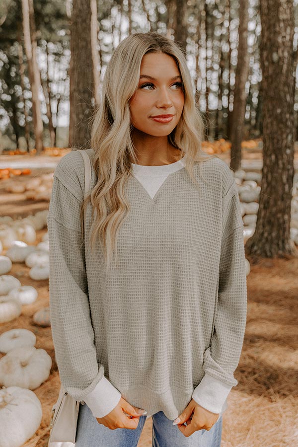 Pinewood Warmth Waffle Knit Top