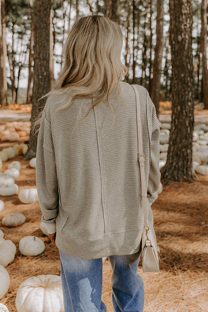 Pinewood Warmth Waffle Knit Top