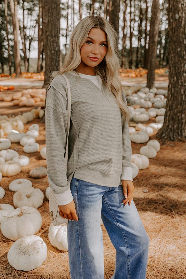 Pinewood Warmth Waffle Knit Top