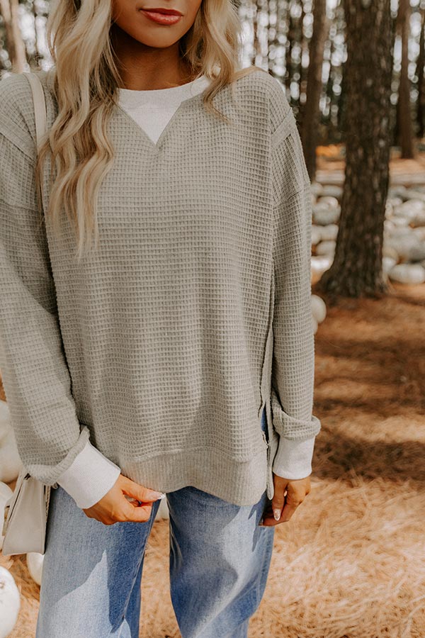 Pinewood Warmth Waffle Knit Top