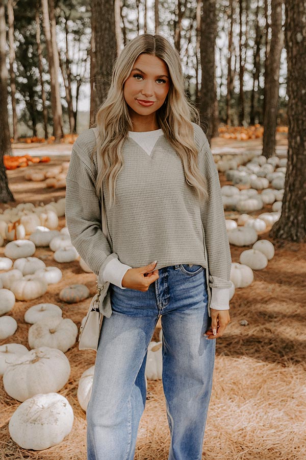Pinewood Warmth Waffle Knit Top