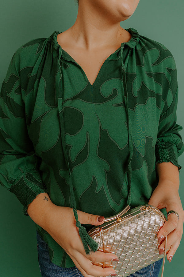 Soho Stroll Shift Top in Green Curves