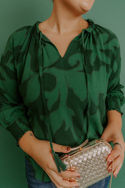 Soho Stroll Shift Top in Green Curves