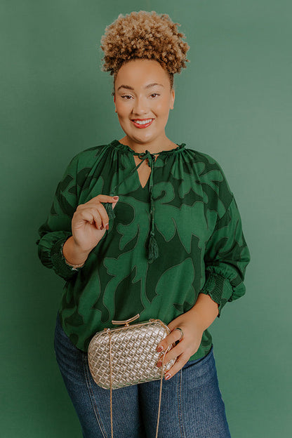 Soho Stroll Shift Top in Green Curves