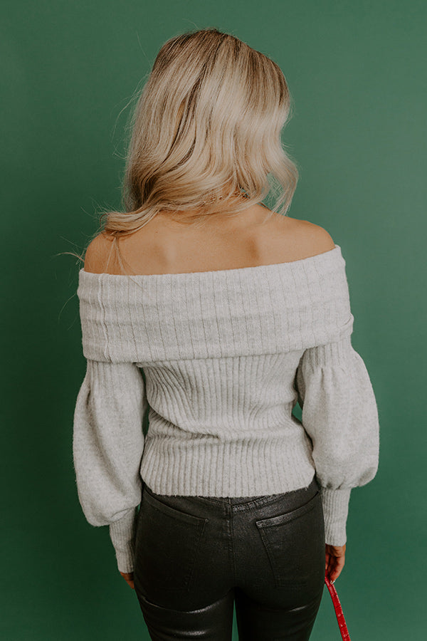 Fifth and Fall Off Shoulder Knit Sweater Top