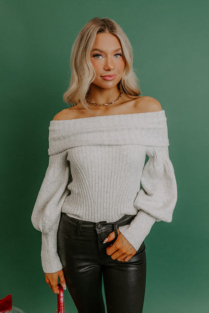 Fifth and Fall Off Shoulder Knit Sweater Top
