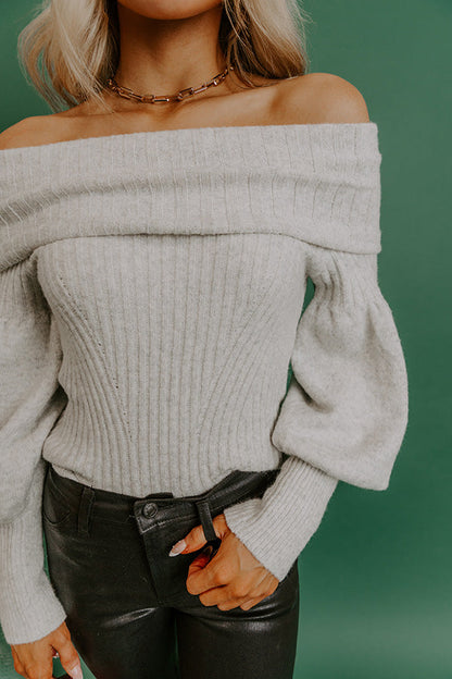 Fifth and Fall Off Shoulder Knit Sweater Top