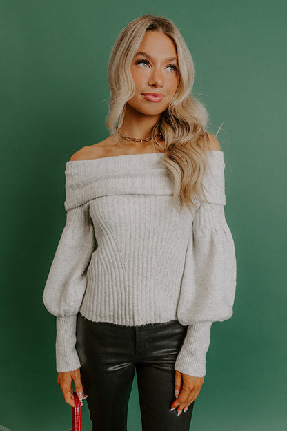 Fifth and Fall Off Shoulder Knit Sweater Top