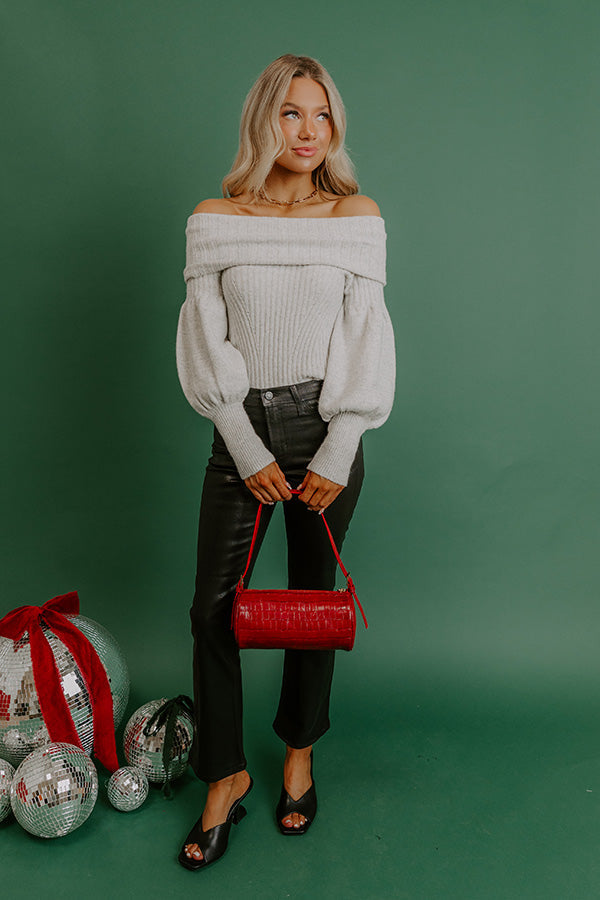 Fifth and Fall Off Shoulder Knit Sweater Top