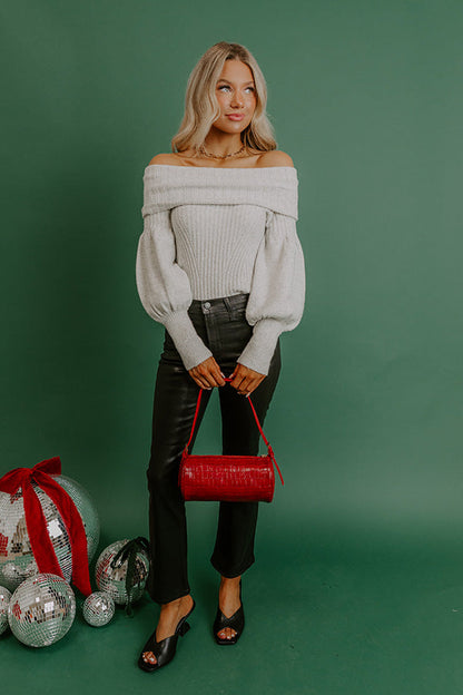 Fifth and Fall Off Shoulder Knit Sweater Top