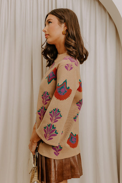 Autumn Charm Floral Sweater Top