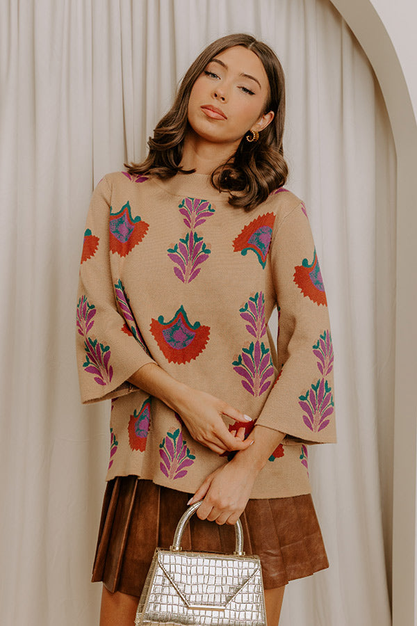Autumn Charm Floral Sweater Top