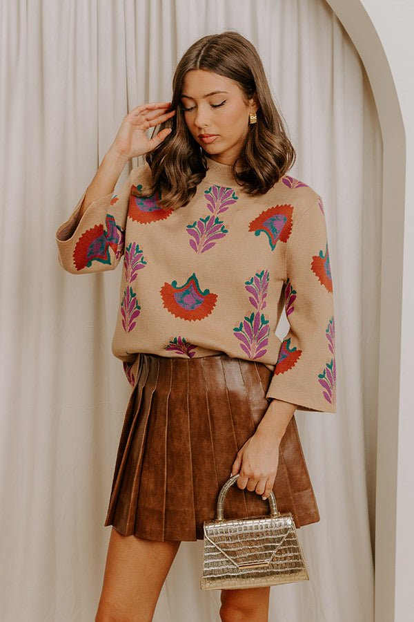 Autumn Charm Floral Sweater Top