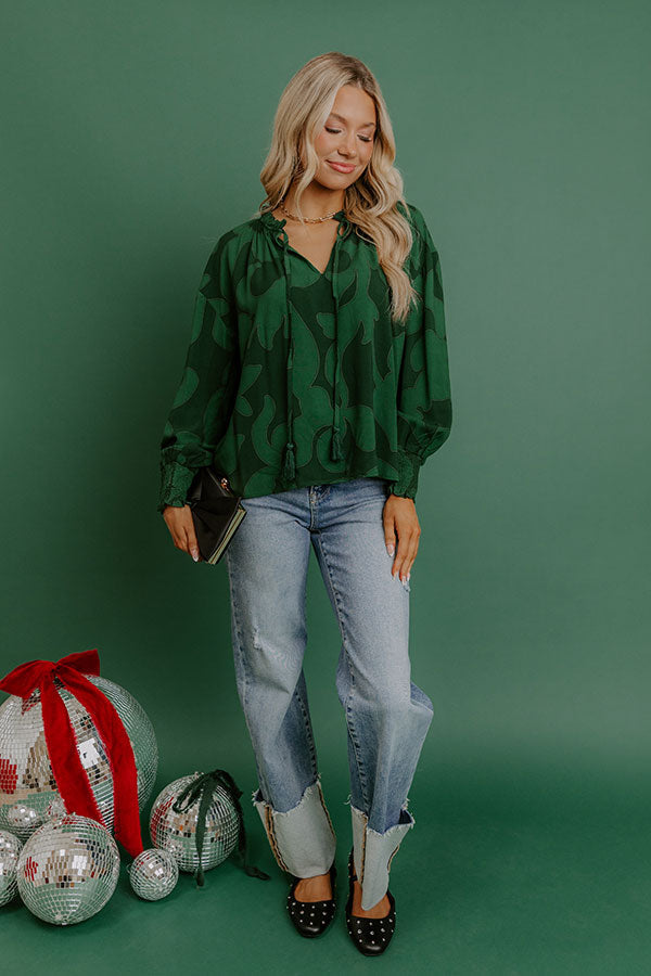 Soho Stroll Shift Top in Green