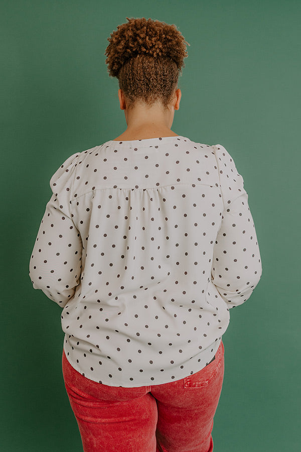 Kind Conversation Polka Dot Henley Top Curves