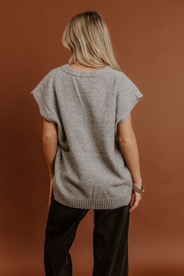 Storybook Charm Knit Vest Top in Grey