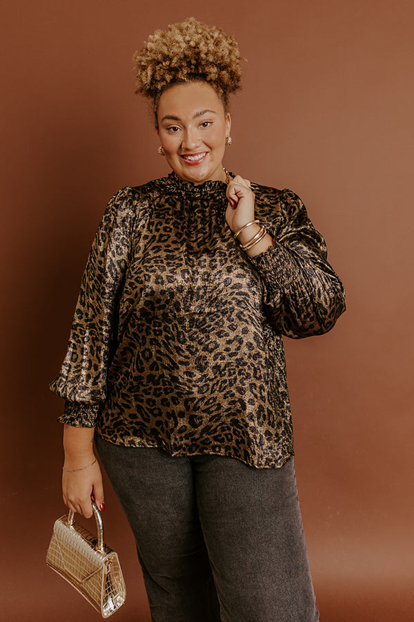 City Light Muse Metallic Leopard Top Curves