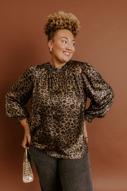 City Light Muse Metallic Leopard Top Curves