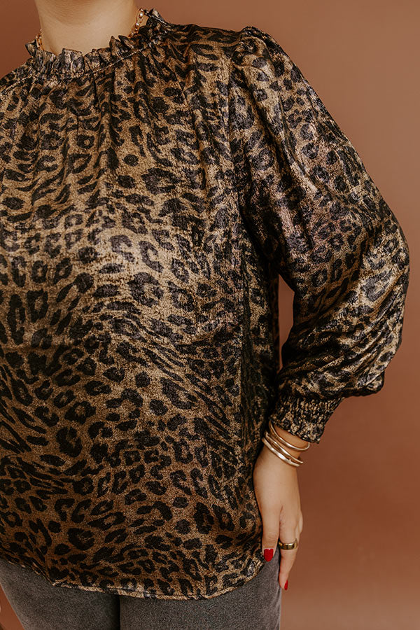 City Light Muse Metallic Leopard Top Curves
