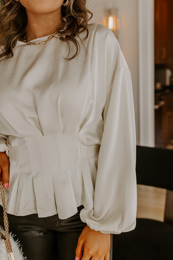 Kind Smile Satin Top in Cream