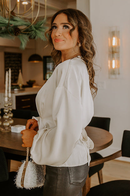 Kind Smile Satin Top in Cream