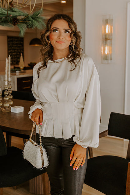 Kind Smile Satin Top in Cream