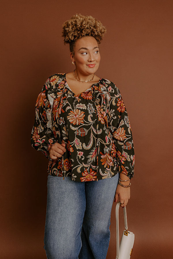 Sweet Serenade Floral Shift Top Curves