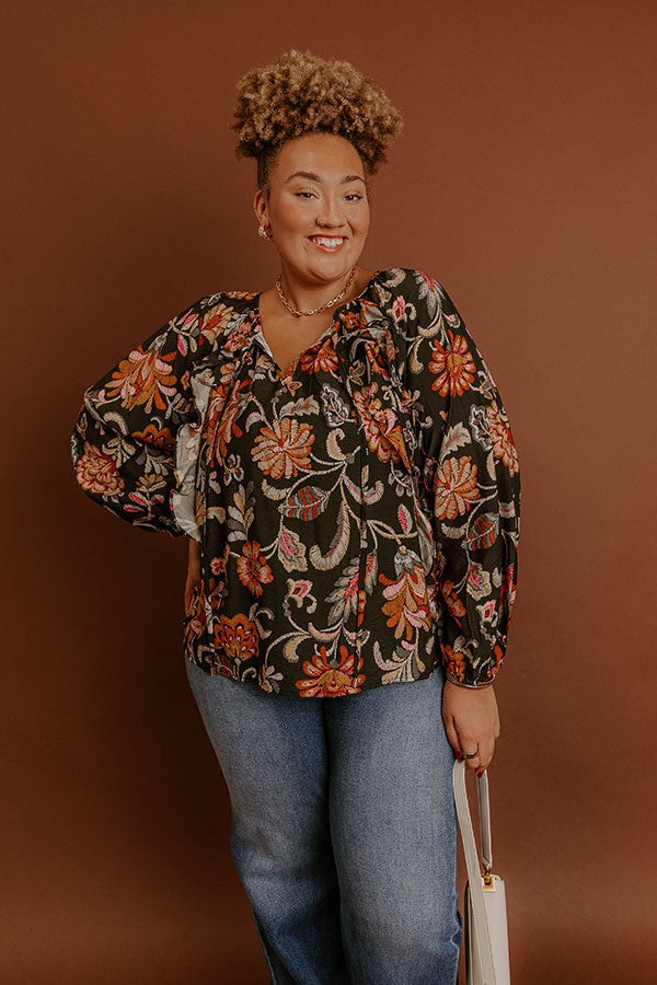 Sweet Serenade Floral Shift Top Curves