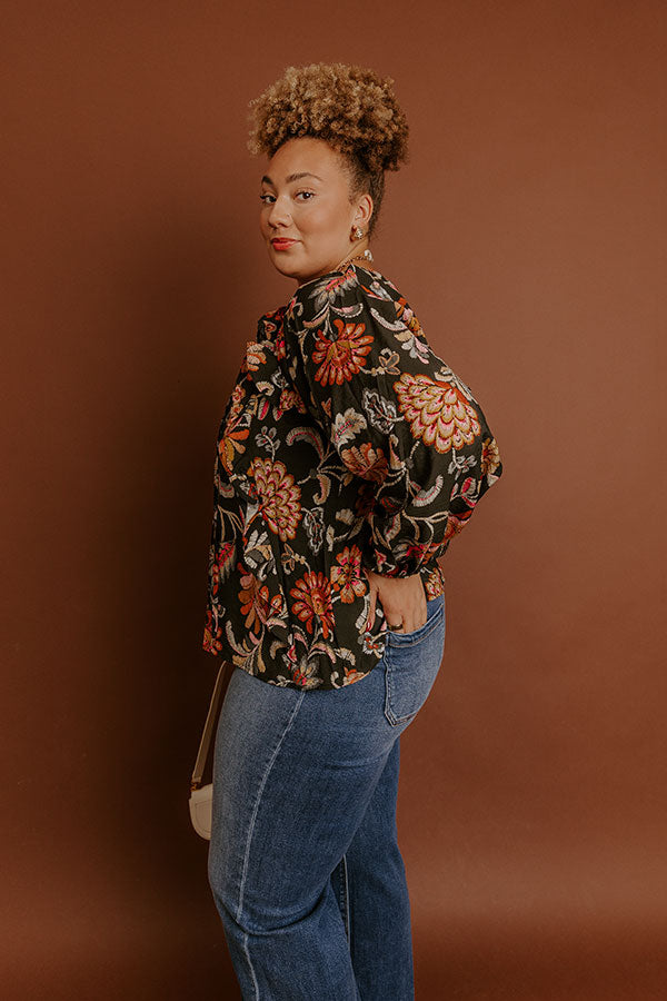 Sweet Serenade Floral Shift Top Curves
