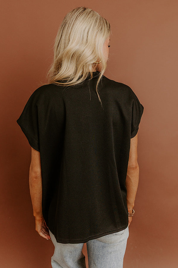 Chic Routine Oversized Vest Top in Black