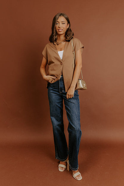 Chic Routine Oversized Vest Top in Mocha