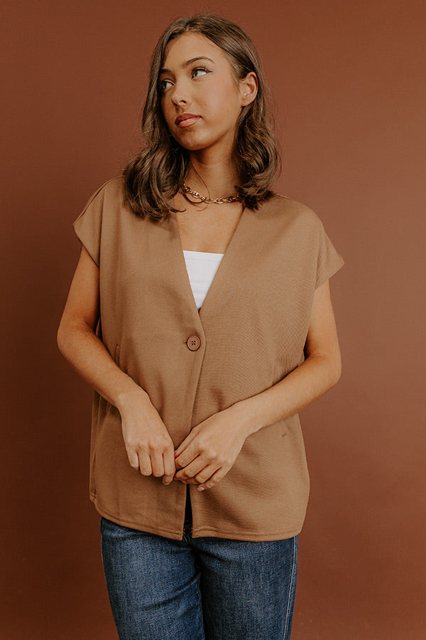 Chic Routine Oversized Vest Top in Mocha