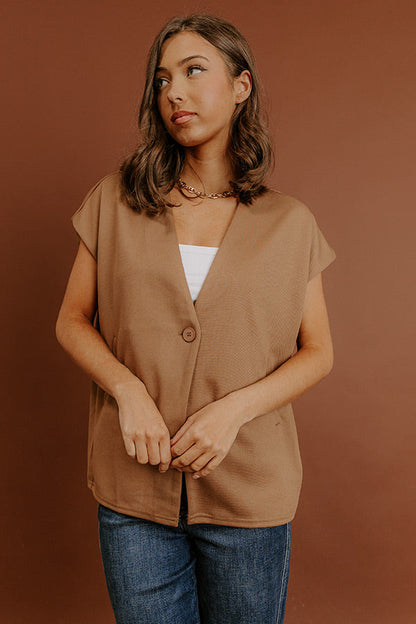 Chic Routine Oversized Vest Top in Mocha