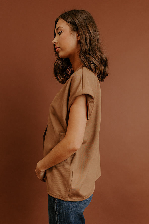 Chic Routine Oversized Vest Top in Mocha