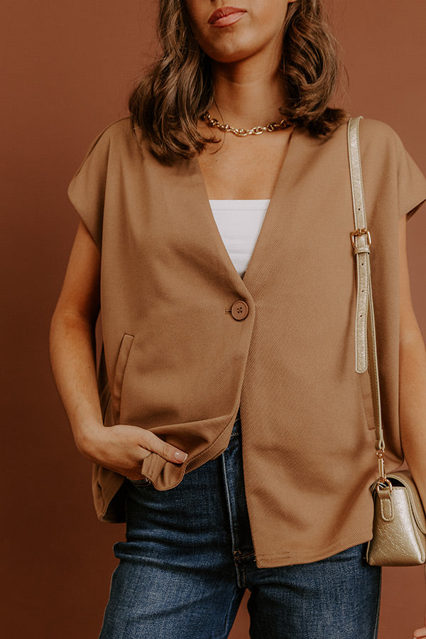 Chic Routine Oversized Vest Top in Mocha