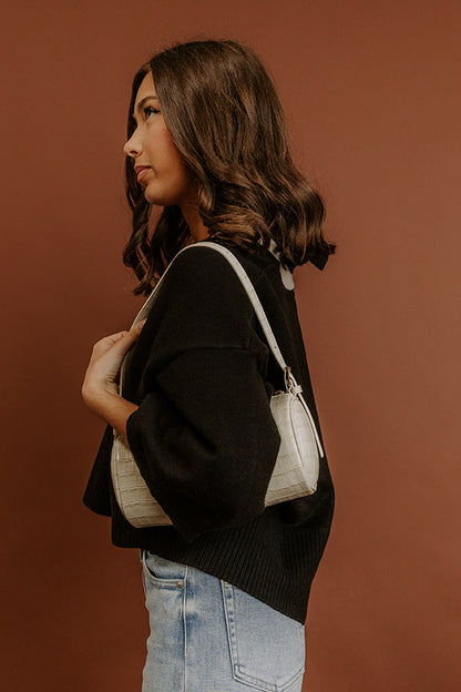Midtown Charm Knit Top in Black