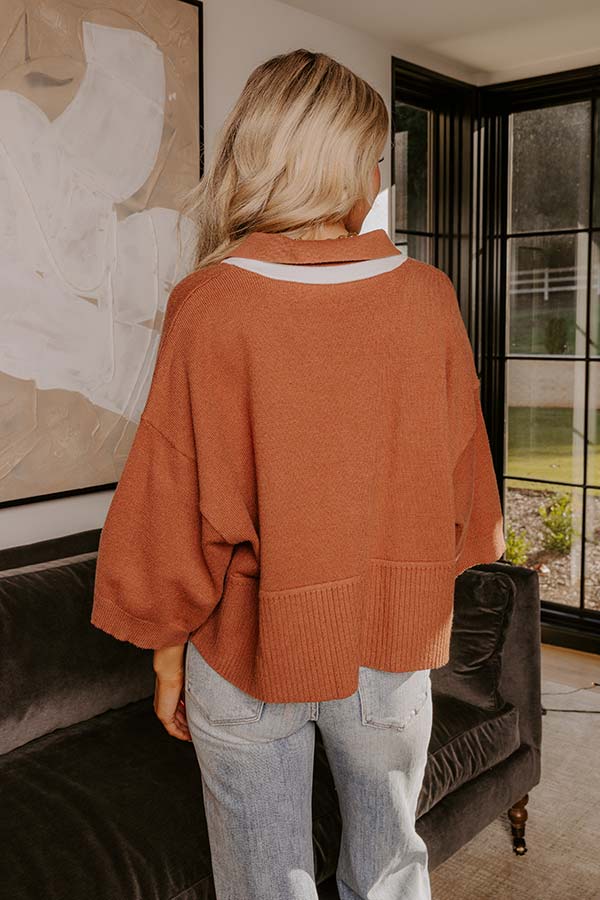 Midtown Charm Knit Top in Cinnamon