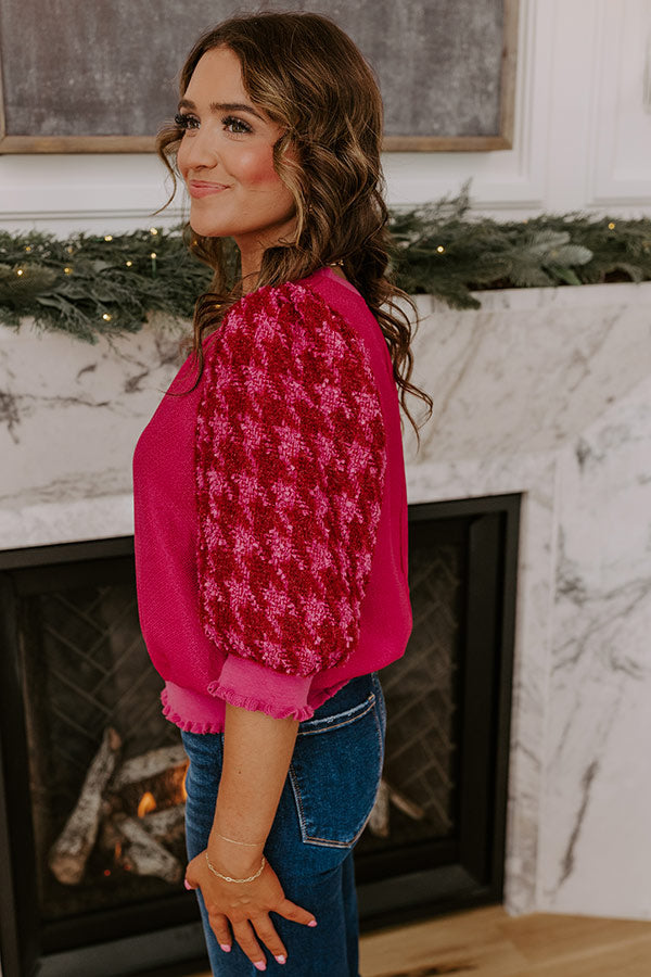 Toast To Fabulous Houndstooth Knit Top