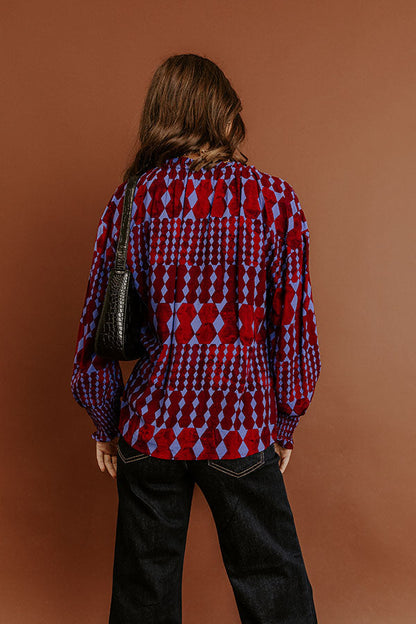Soho Stroll Shift Top in Wine