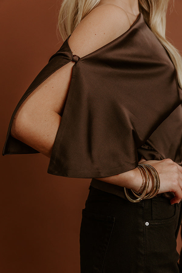 Darling Moment Asymmetrical Satin Top