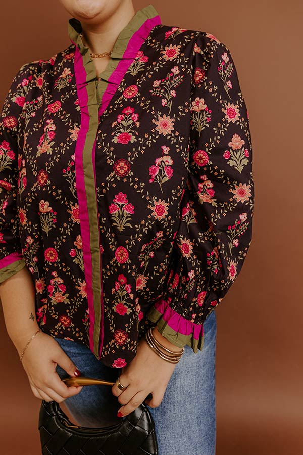 Park Avenue Poise Floral Top Curves