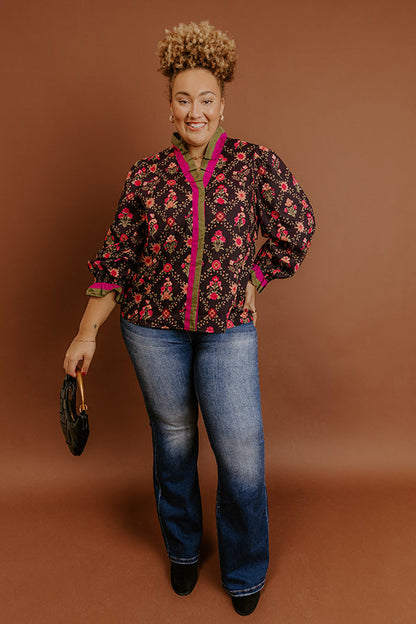 Park Avenue Poise Floral Top Curves
