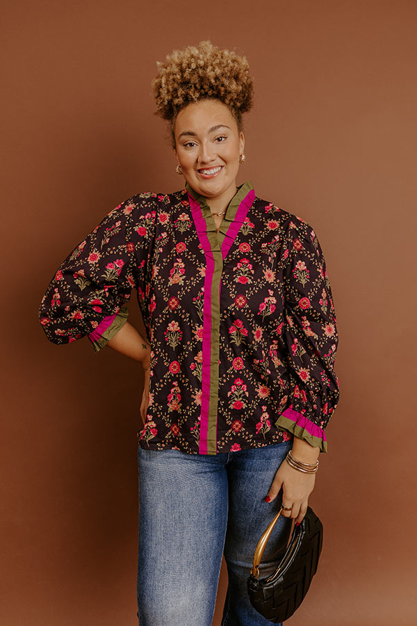 Park Avenue Poise Floral Top Curves